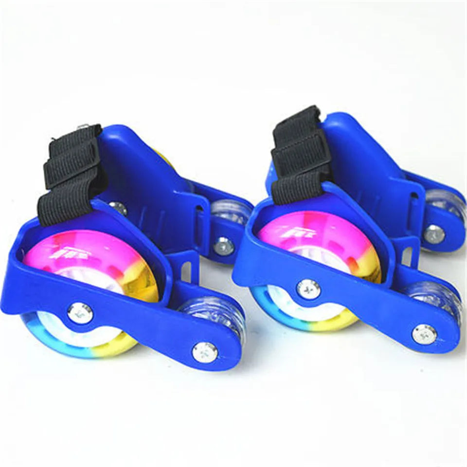 Children's LED Flashing Heel Roller Skate Shoes – Adjustable Hot Wheels Colorful Pulley Strap Skates
