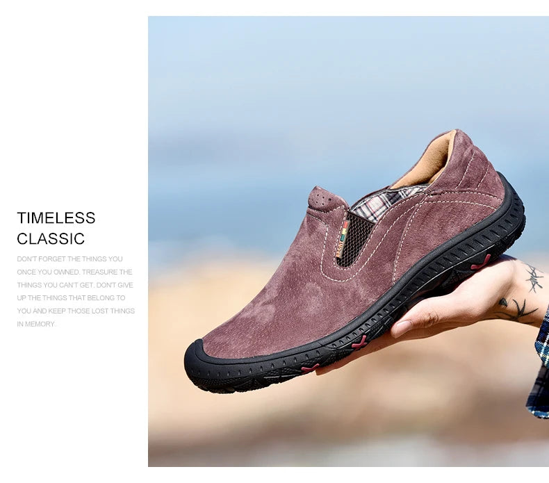Men's Cow Leather Cotton-Lined Slip-On Loafers