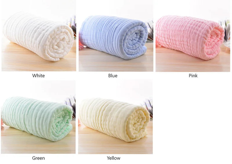 Baby Muslin Swaddle Blanket – Soft Cotton Newborn Wrap, Bath Towel & Stroller Cover, 105x105cm