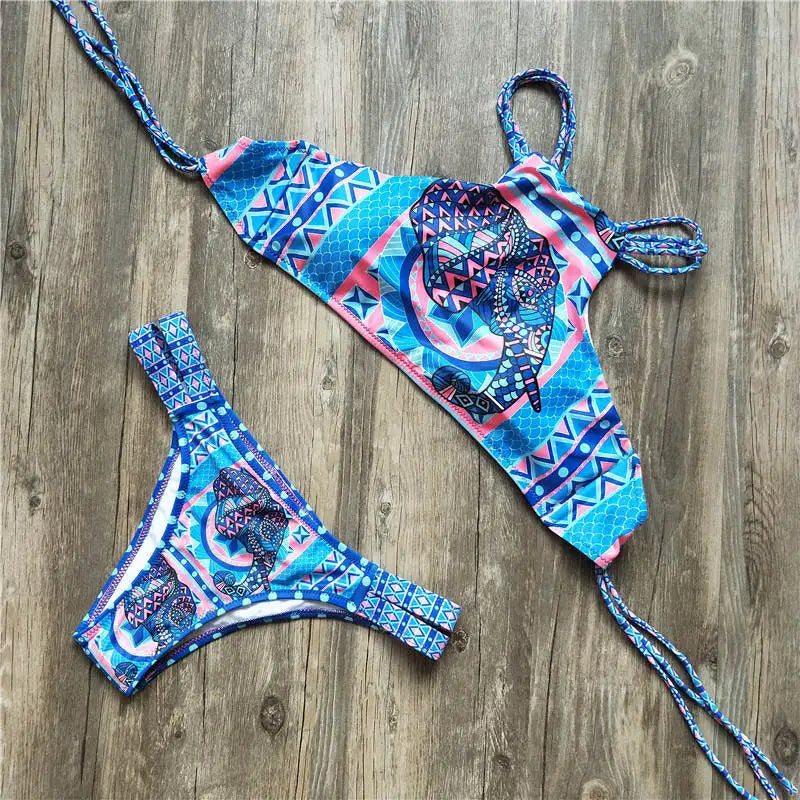 High Neck Crochet Tank Crop Bikini Set — Women's Monokini Swimsuit 2025