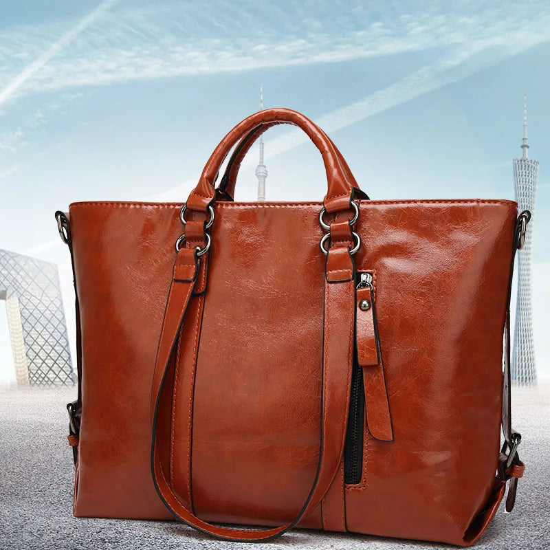 Luxury Patent Leather Large Shoulder Crossbody Tote – Designer Travel Handbag for Women