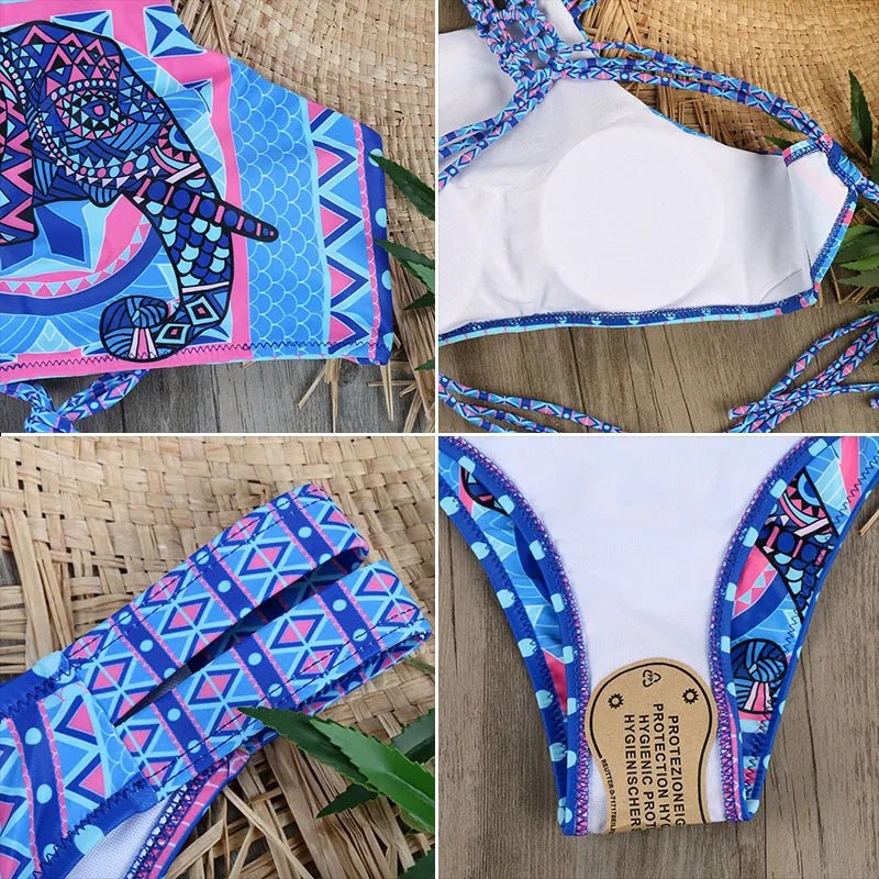 High Neck Crochet Tank Crop Bikini Set — Women's Monokini Swimsuit 2025