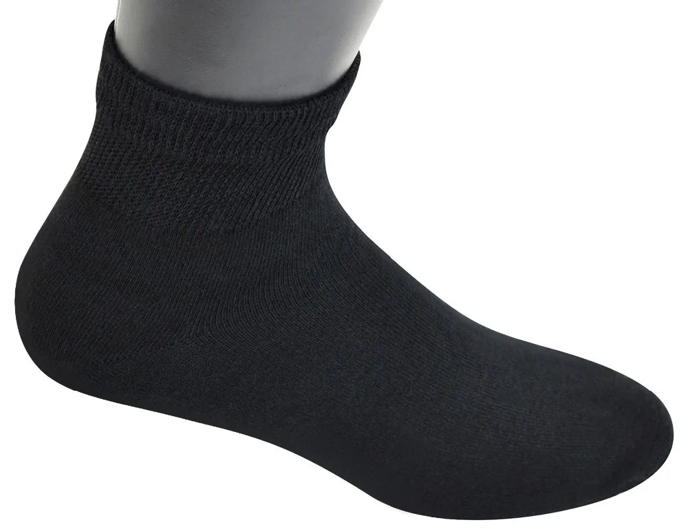 Yomandamor Men's Coolmax Ankle Diabetic Socks – Extra-Wide with Seamless Toe, 5 Pairs