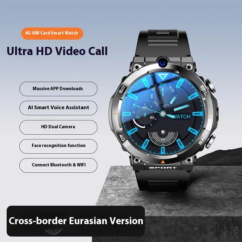 H10 4G Android Smart Watch | IPS Display NFC GPS Video Call Full Network Smart Bracelet