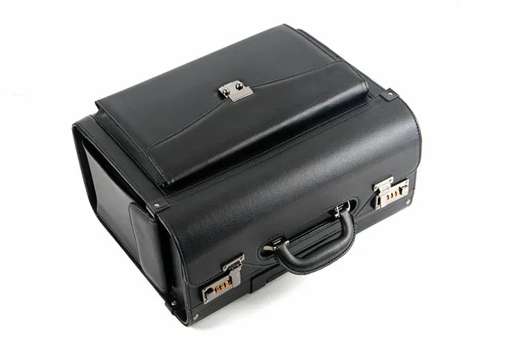 Retro PU Pilot Rolling Luggage – Cabin Trolley Suitcase