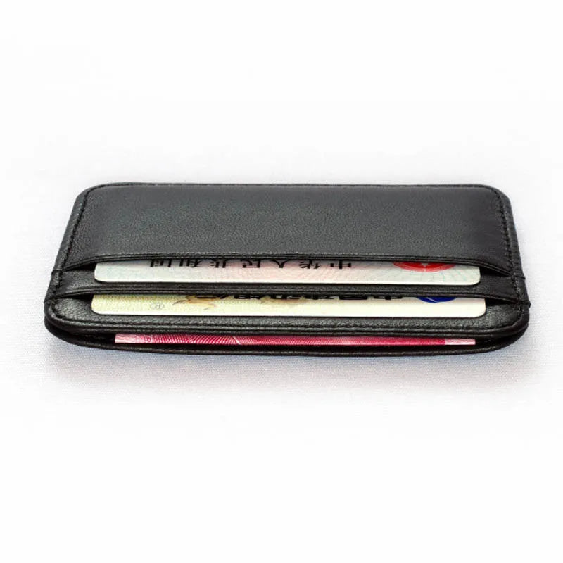 Slim Genuine Sheepskin Leather Men's Wallet – Ultra-Thin Mini ID & Credit Card Holder Purse