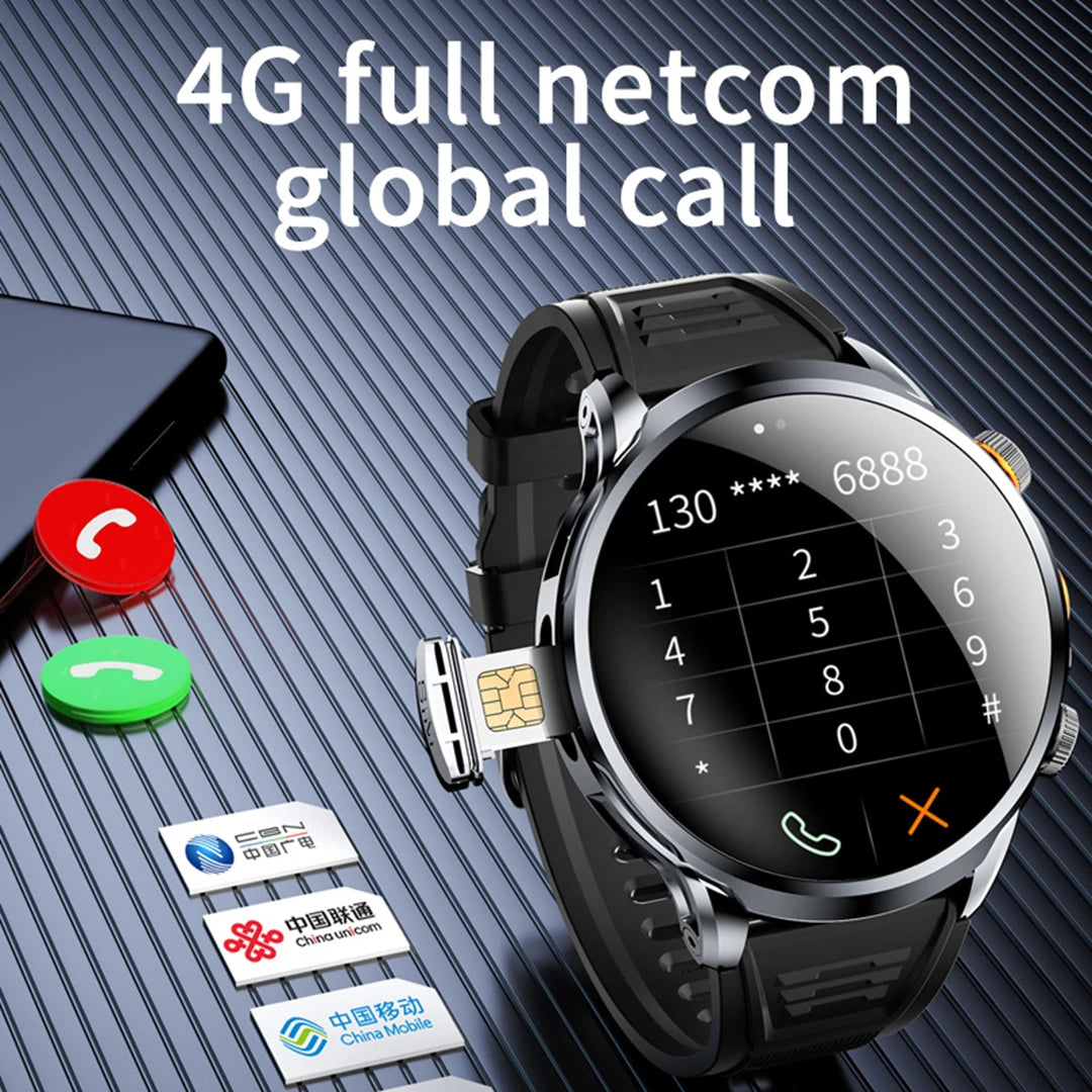 HUANLONG 4G LTE Android Smartwatch with Heart Rate Tracker GPS Navigation Remote Control SIM Card IP68 Waterproof Unisex Design