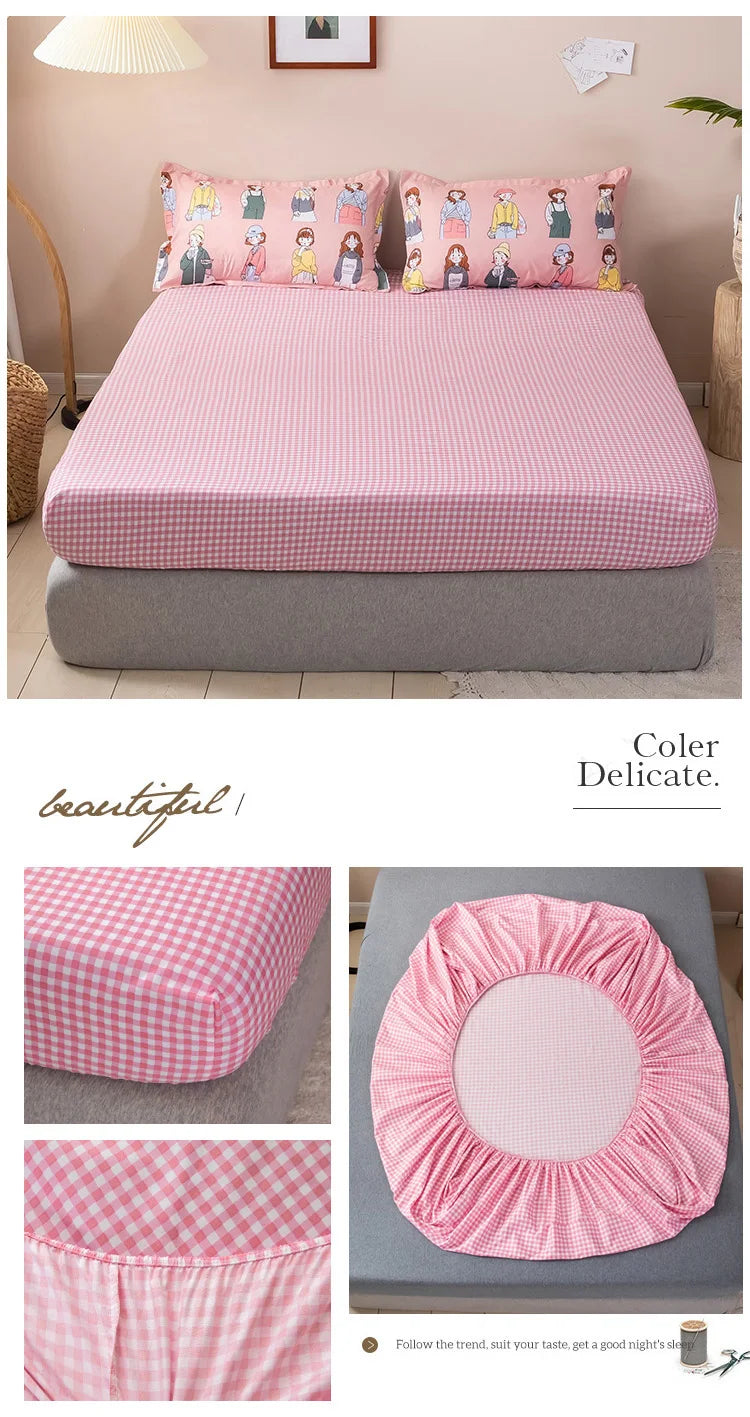 Bonenjoy Carrot Pattern Fitted Sheet – Elastic Mattress Cover, Twin to King, Adults & Kids