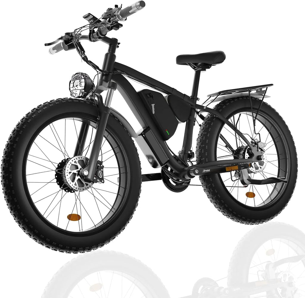 Smlro XDC600 Dual Motor 2000W Fat Tire Electric Bike — 48V 22.4Ah 26" 21-Speed, Hydraulic Disc Brakes