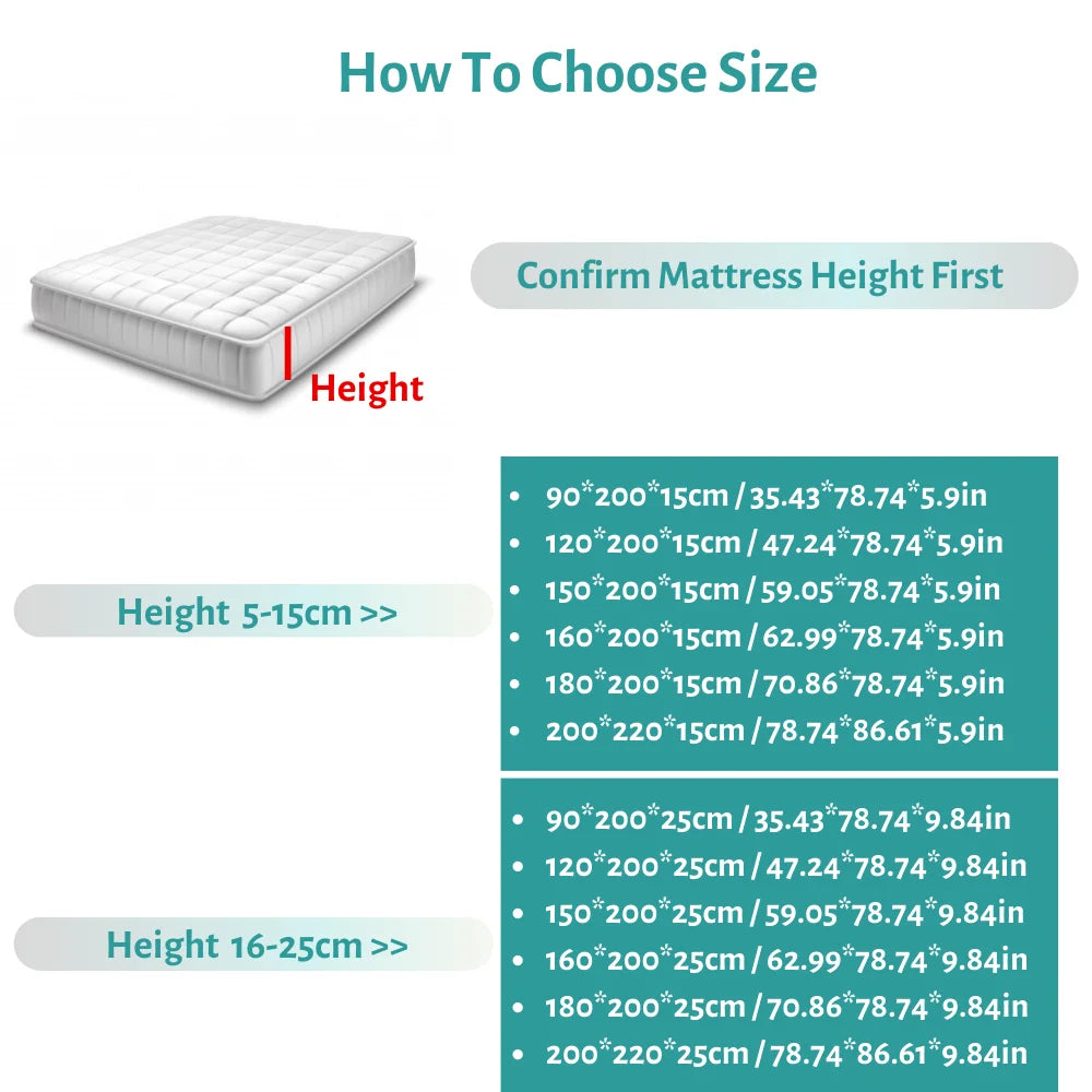 5-Sided Embossed Cotton Quilted Mattress Protector – Washable Anti-Mite Topper, Multiple Sizes