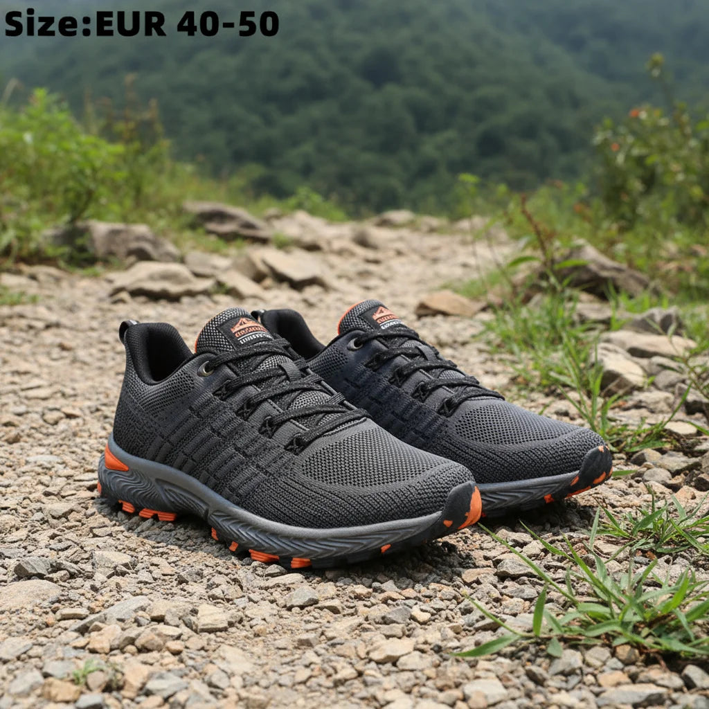 Men's Lightweight Lace-Up Sports Sneakers — Breathable Hiking & Running Shoes for All Seasons