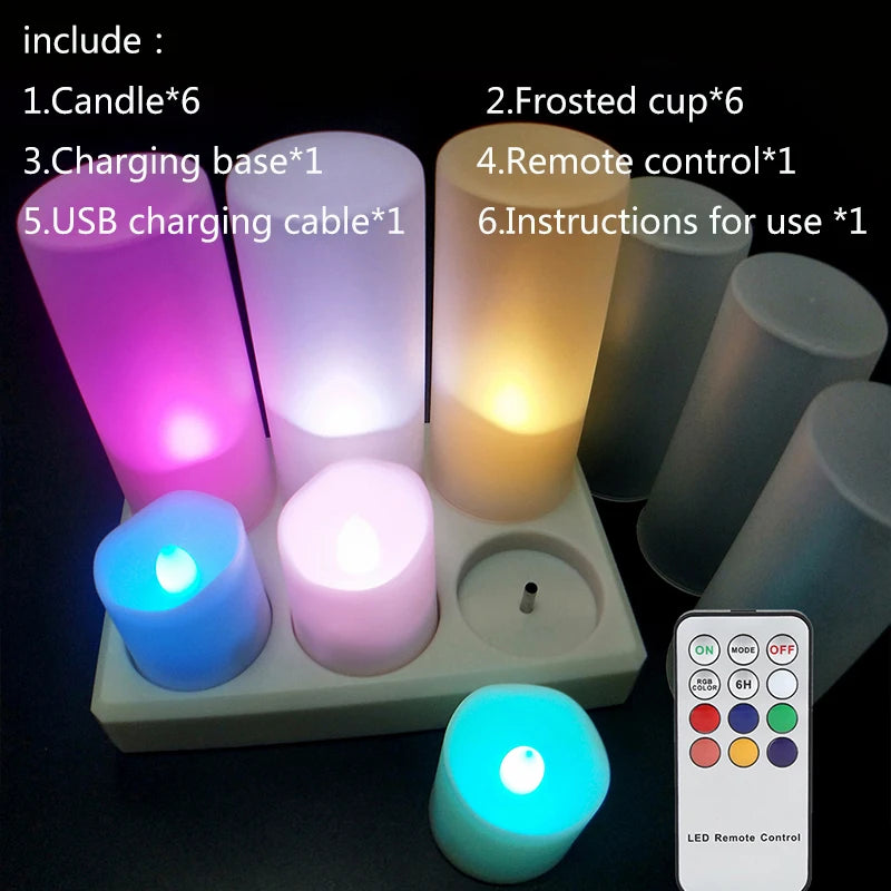 Rechargeable Flameless LED Candles with Remote and Timer