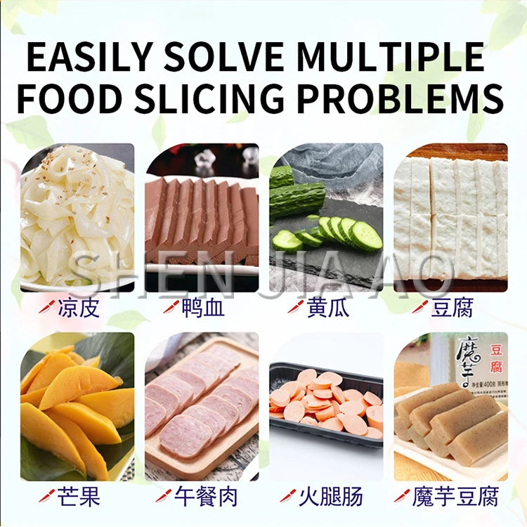 Stainless Steel Double-Blade Manual Slicer — Multifunctional Vegetable & Cooked Food Cutter