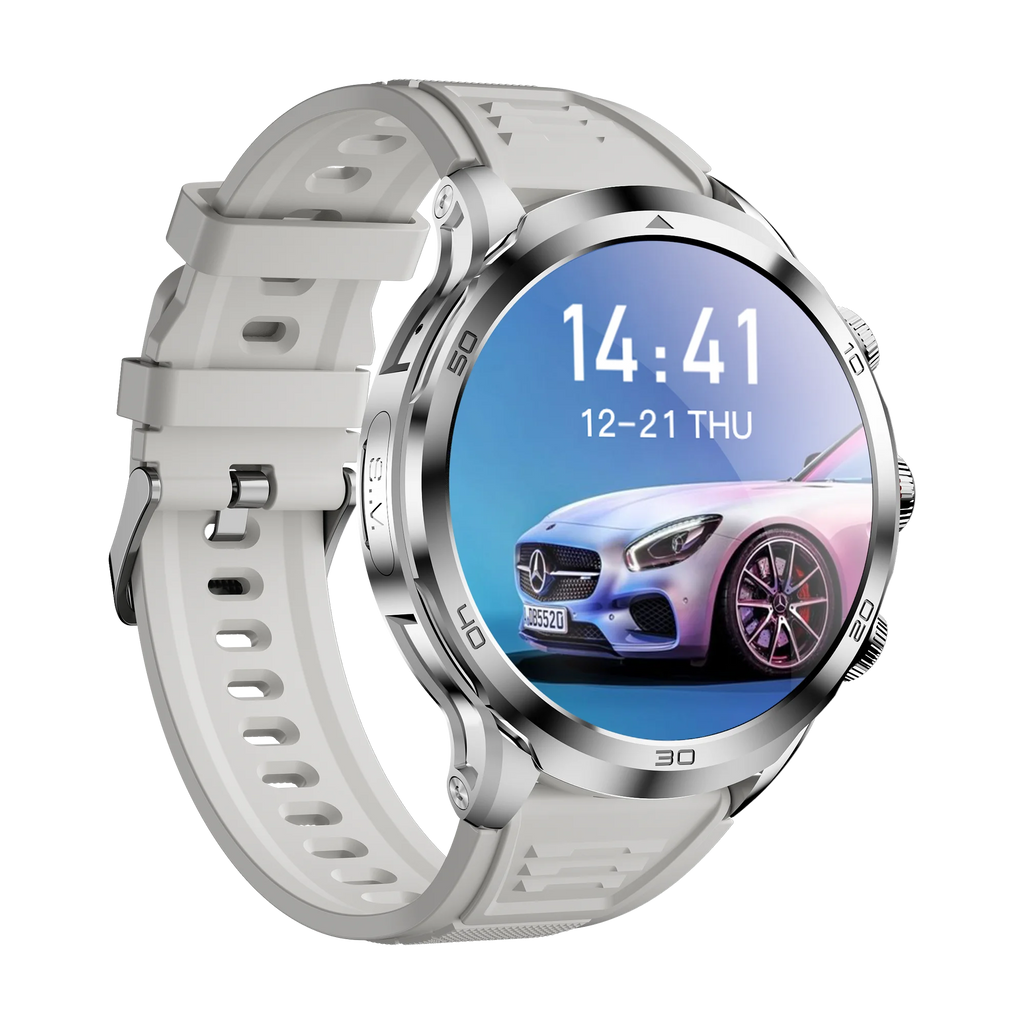 H19 Men's Smartwatch with 1.75 Inch HD AMOLED Screen 4G Connectivity IP67 Waterproof Silicone Band Side Camera GPS 3+32GB RAM
