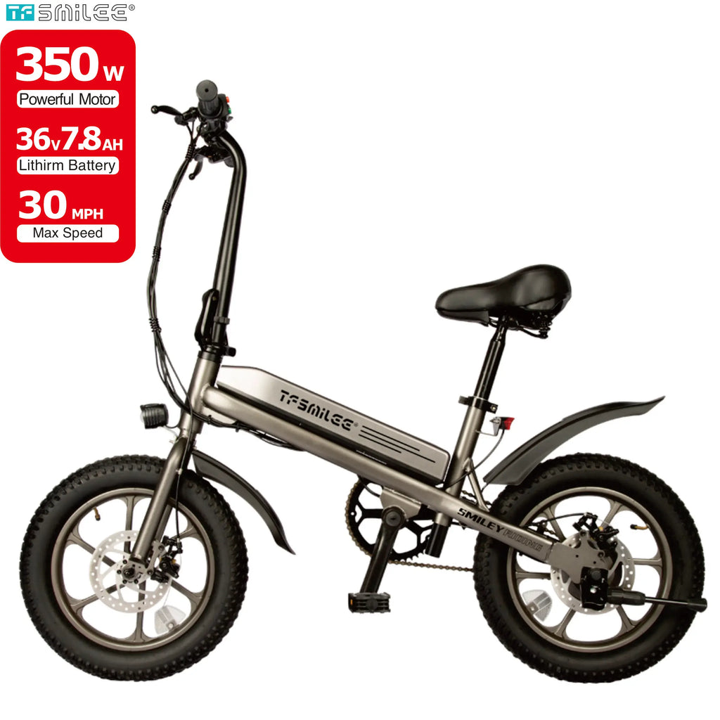 350W 16" Electric Mountain Bicycle — 36V 7-Speed Youth & Adult E-Bike with Dual Disc Brakes
