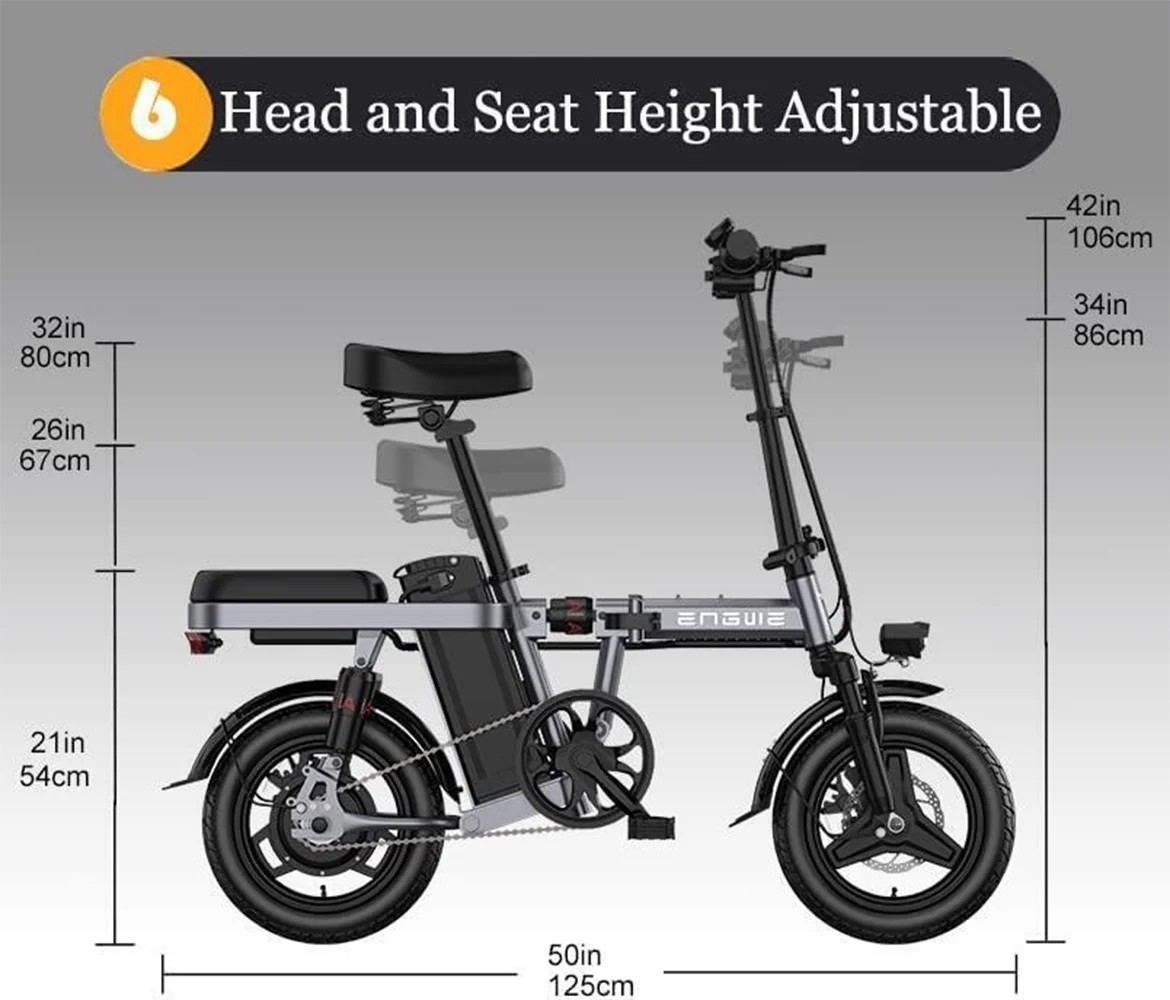 ENGWE T14 250W Mini Folding Electric City Bike — 48V 10Ah 14" IP54 Adult Commuter E-Bike, 25km/h