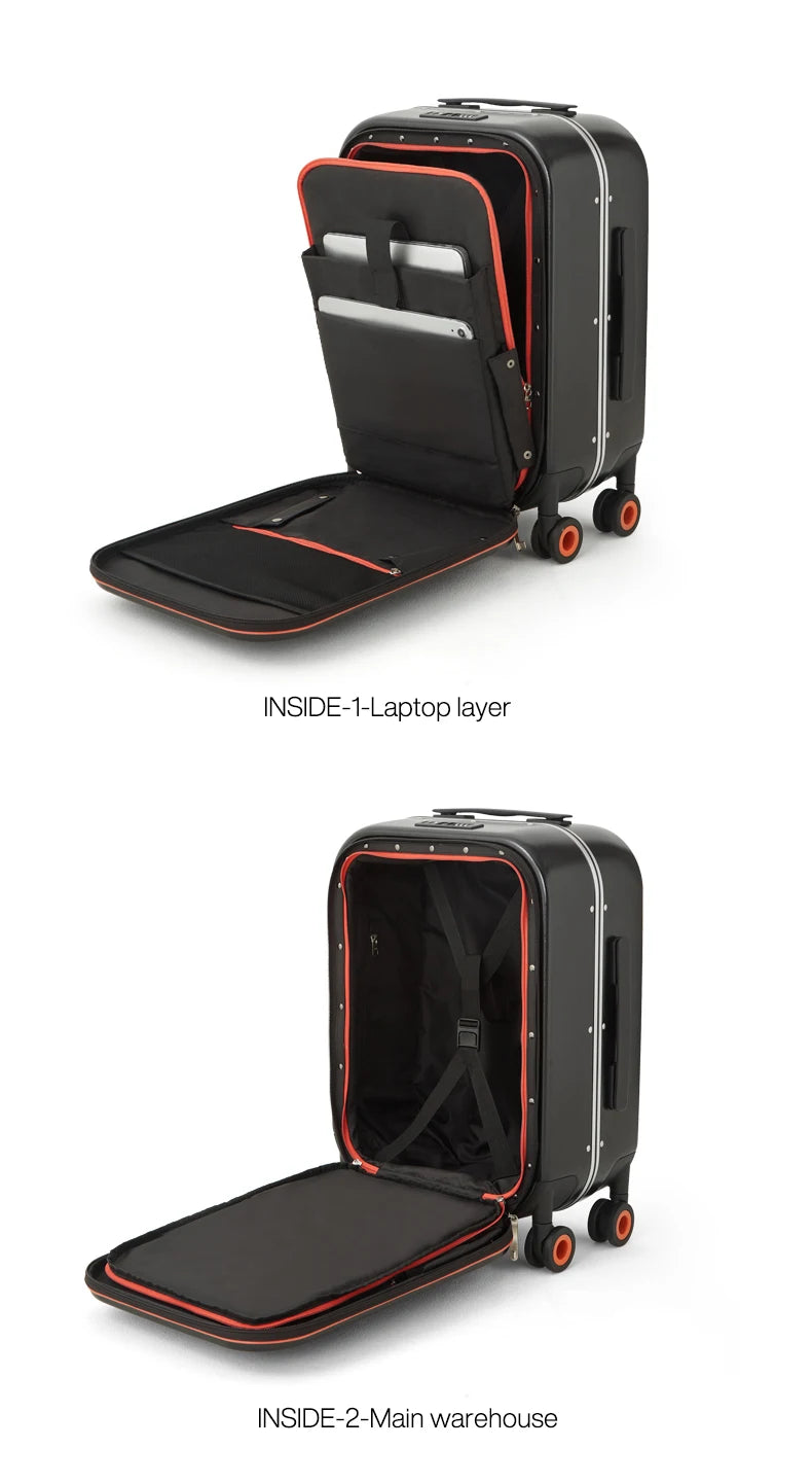 Mixi Patent Design PC Aluminum Frame Suitcase – Award-Winning Carry-On Rolling Luggage 18/20/24 Inch