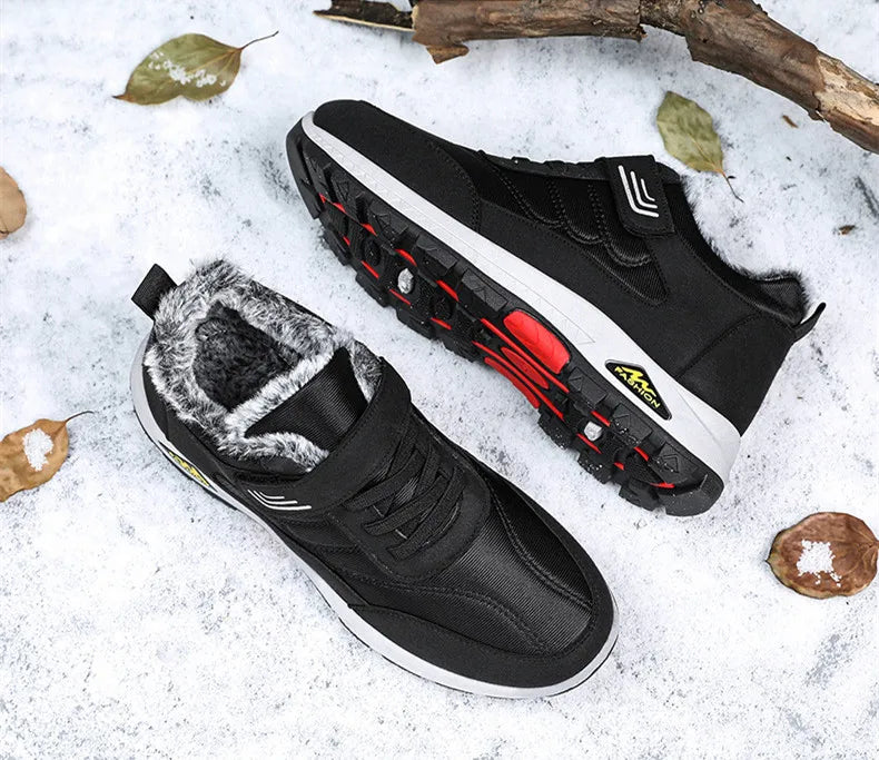 Men's Warm Cotton Winter Hiking Shoes — Velvet Lined Walking Shoes for Elderly (Sizes 39-44)