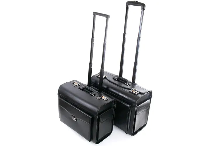 Retro PU Pilot Rolling Luggage – Cabin Trolley Suitcase