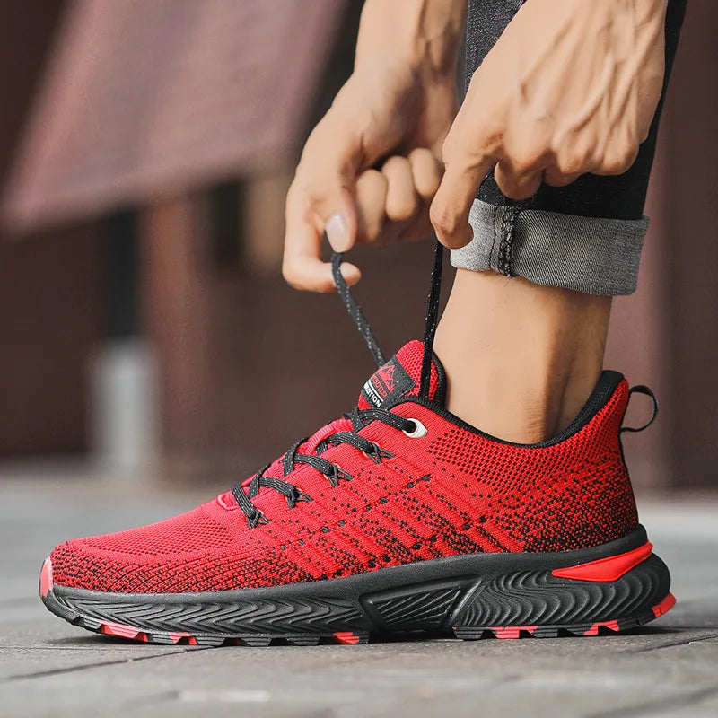 Men's Lightweight Lace-Up Sports Sneakers — Breathable Mesh Hiking & Running Shoes
