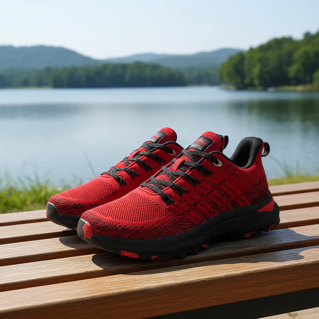 Men's Lightweight Lace-Up Sports Sneakers — Breathable Hiking & Running Shoes for All Seasons