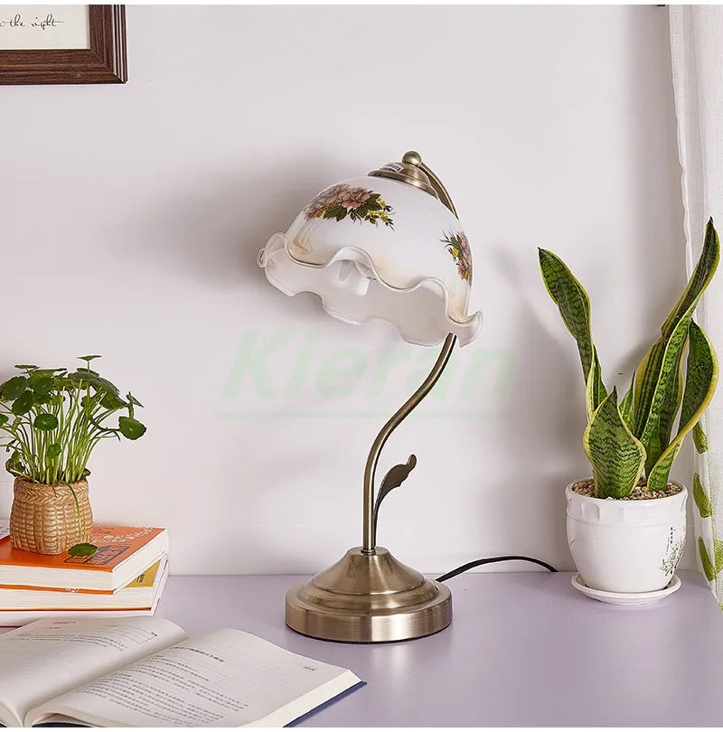 Flower Lamp – Frosted Glass & Metal Design