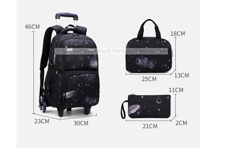 Rolling School Backpack – Detachable Trolley & Set Options
