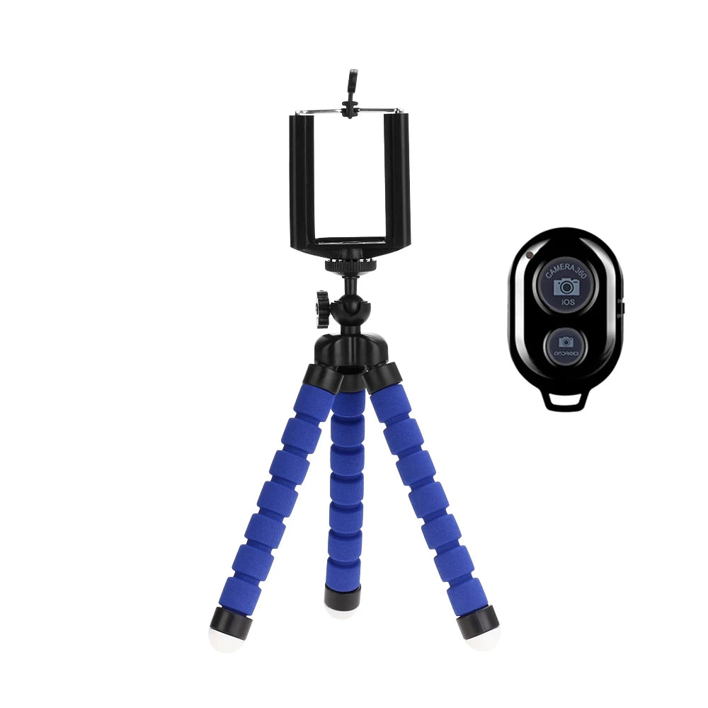 Shoot Hands-Free. Anywhere. — Mini Octopus Flexible Phone Tripod Stand | Smartphone Monopod, Camera Clip Holder, Optional Bluetooth Remote, 3 Colors
