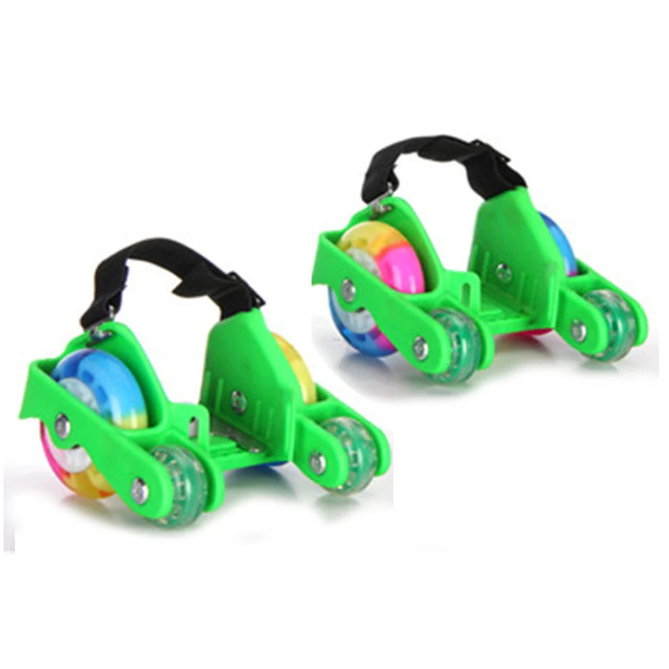 Children's LED Flashing Heel Roller Skate Shoes – Adjustable Hot Wheels Colorful Pulley Strap Skates