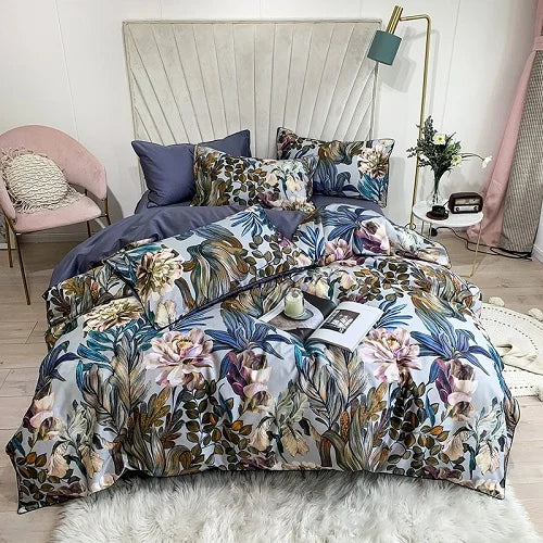 500TC Egyptian Cotton Bedding Set – 4 or 6-Piece Luxury Duvet Cover with Sheet & Pillowcases, 19 Colors