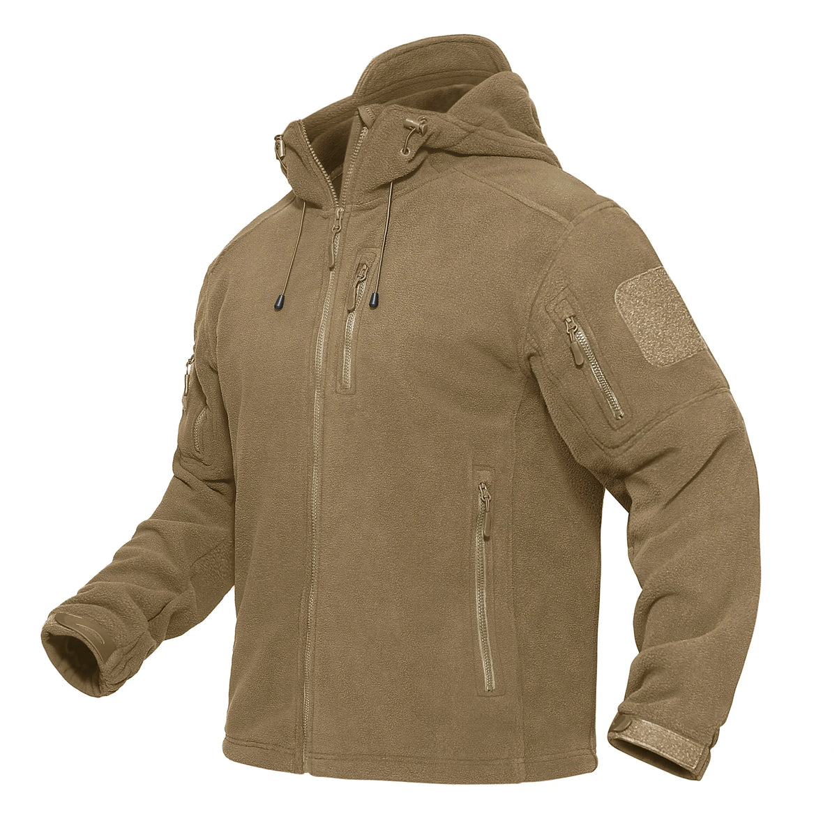 TACVASEN Men's Hooded Fleece Jacket – Full-Zip Windproof Warm Work Coat for Outdoor & Office