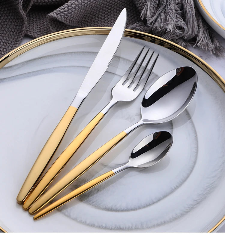 Stainless Steel Flatware – Rainbow, Gold & Color Options