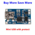 5-Pack USB 18650 Charger Module — Type-C / Micro / Mini USB Li-ion Charging Board