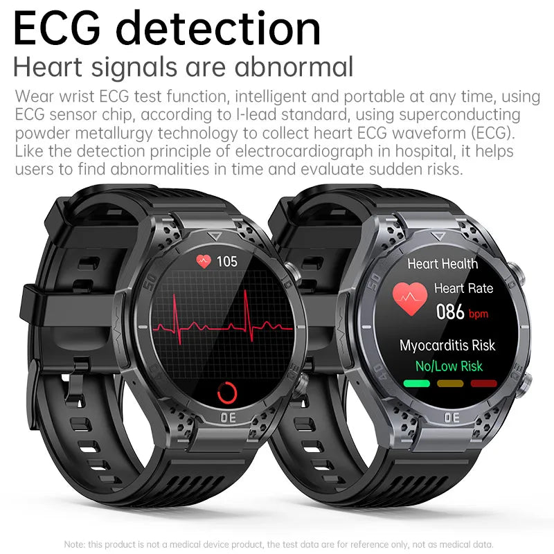 JA01 ECG Smart Watch | AMOLED Screen NFC SOS BT Call Heart Rate Blood Pressure AI Voice Sleep Tracker