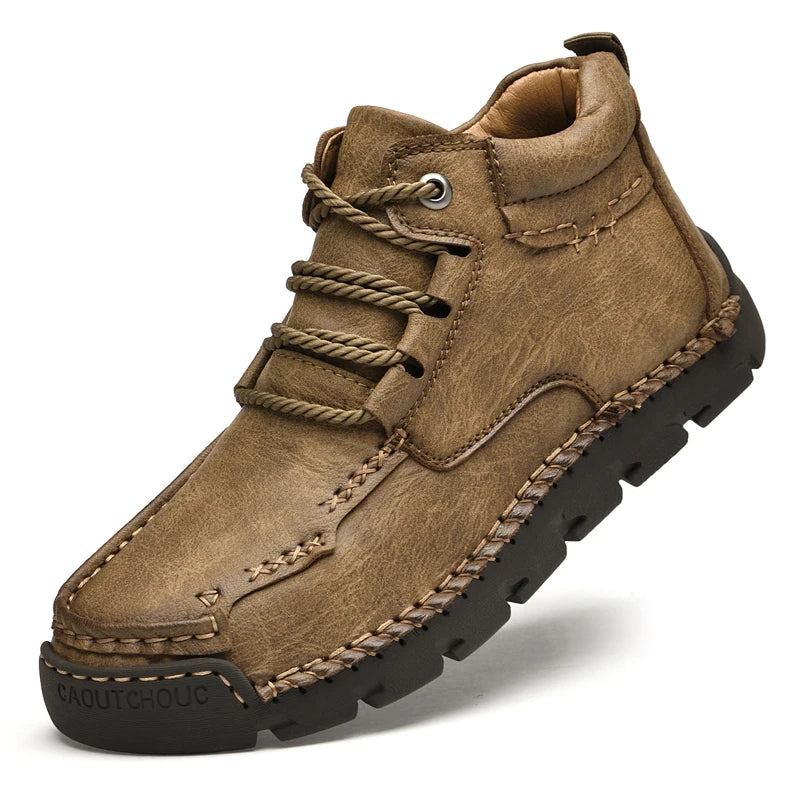 Men's Large Size Plush Genuine Leather Casual Shoes — Soft Sole Oxford (Sizes 39-48)