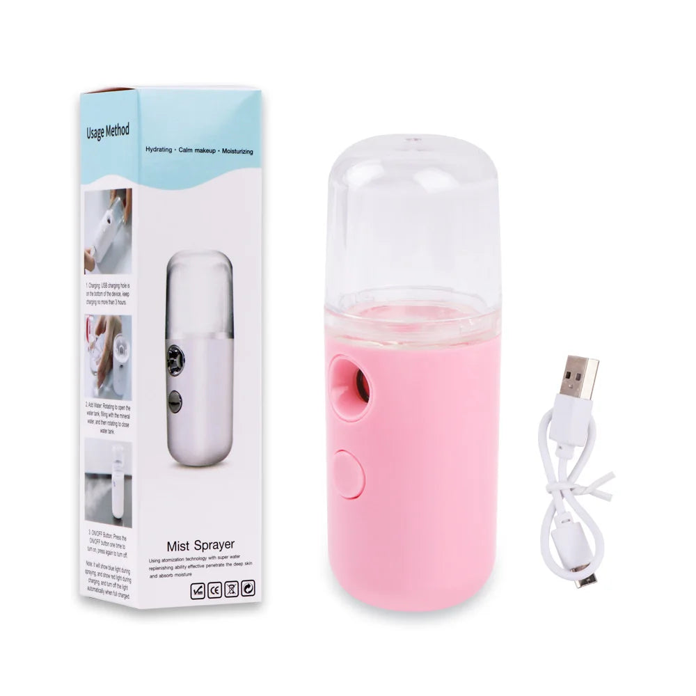 Nano Mist Face Steamer – USB Rechargeable Facial Humidifier & Skin Moisturizer
