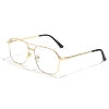 HBK Unisex Retro Double-Bridge Sunglasses | Vintage Reflective Lens UV400 Luxury Metal Frame