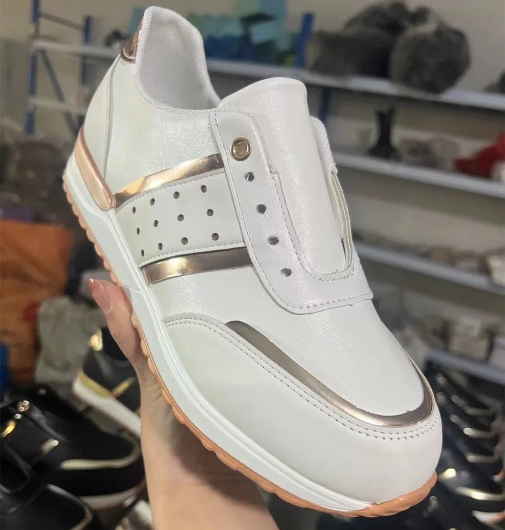 Women's Fashion Platform Running Shoes — Casual PU Microfiber Spring Sneakers (Sizes 36-43)
