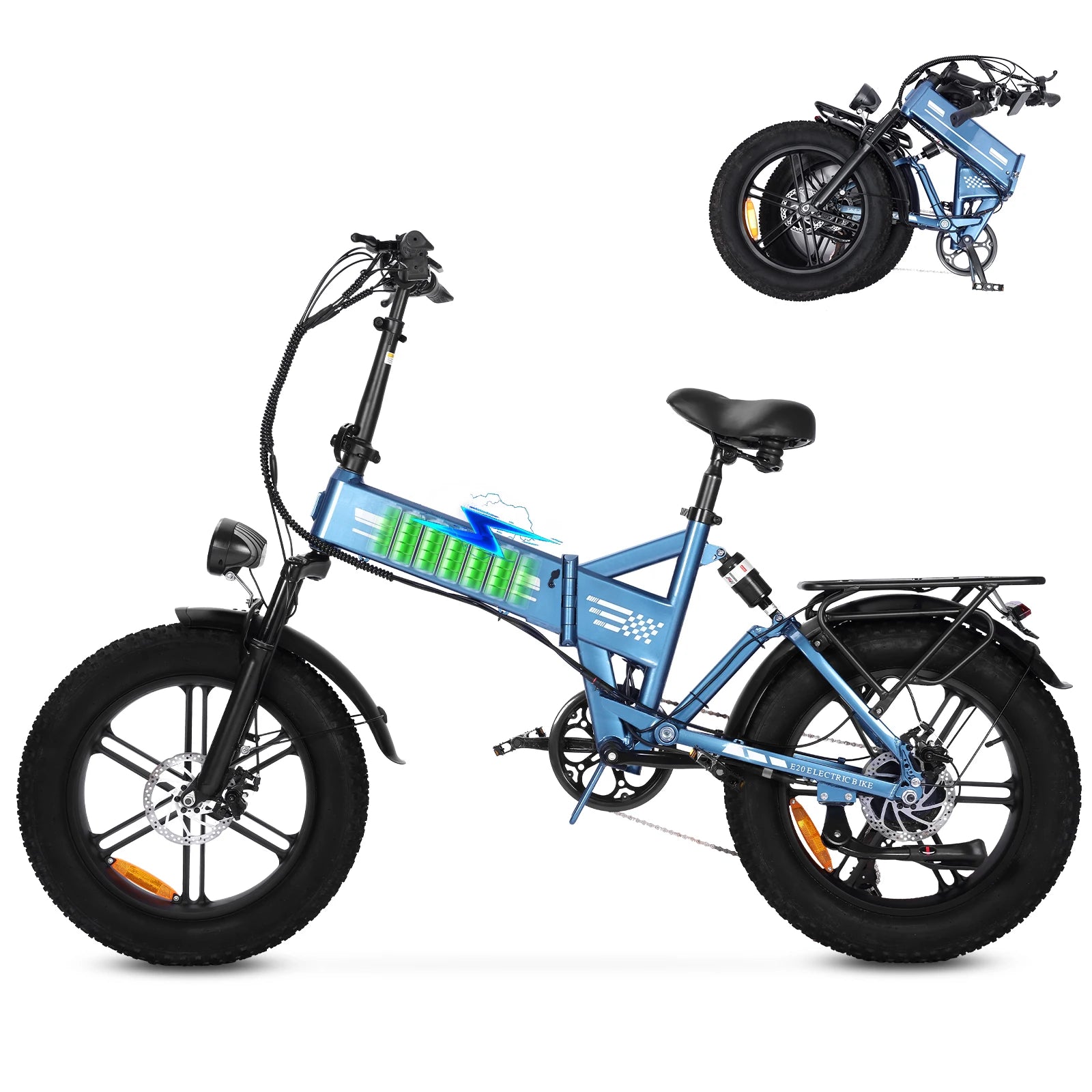 250W Folding Fat Tire Off-Road E-Bike — 48V 15Ah 20" City & Trail Electric Bicycle (EU Certified)