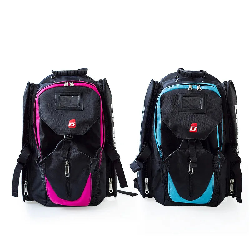 Inline Speed Skates Backpack – Helmet & Protective Pads Container Roller Skating Bag for 4x110mm & 3x110mm Skates