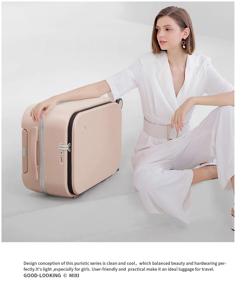 Mixi Patent Design PC Aluminum Frame Suitcase – Award-Winning Carry-On Rolling Luggage 18/20/24 Inch