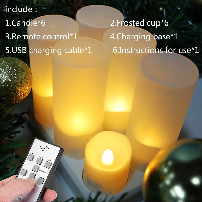 Rechargeable Flameless LED Candles with Remote and Timer