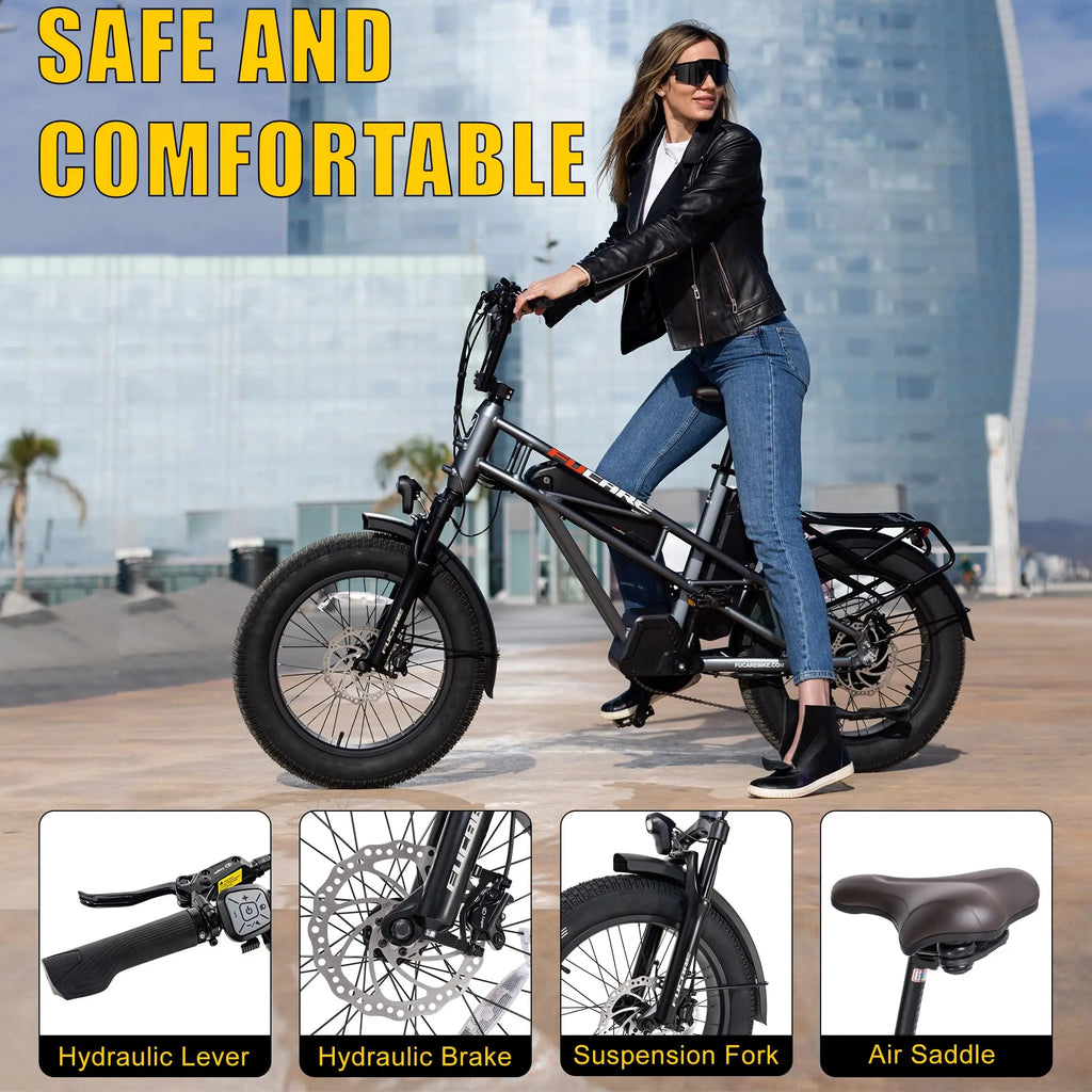 Fucare Gemini X 750W Dual Battery Electric Bike — 48V 30Ah, 100-120 Mile Range, 32MPH Adult E-Bike
