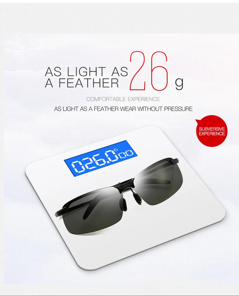Half-Frame Photochromic Polarized Sunglasses | Vintage Metal Night Vision Driving Shades