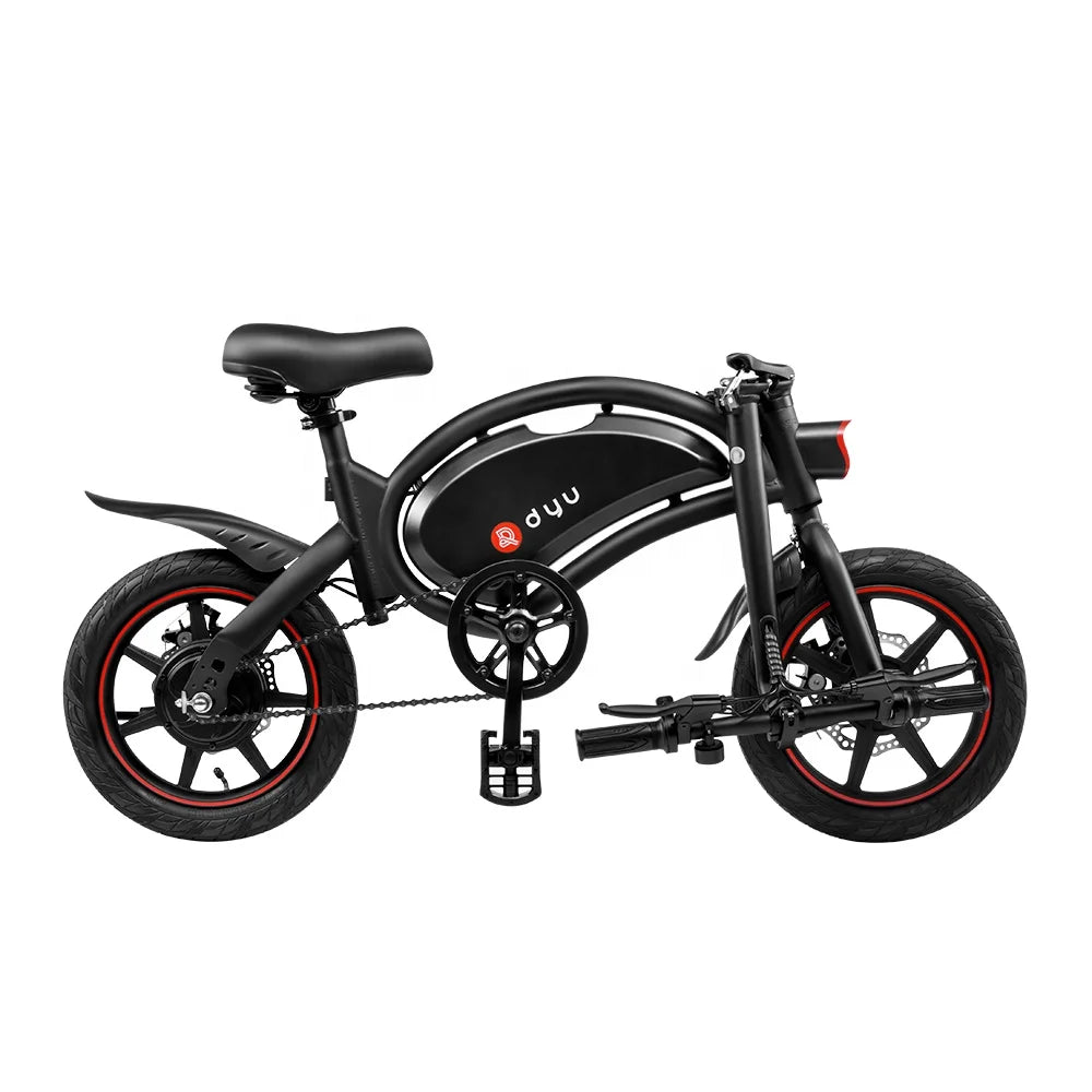 DYU 250W Folding Electric City Commuter Bike — 36V 10Ah 14" Urban Moped E-Bike, CE Certified