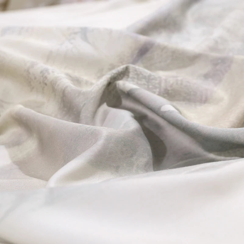 600TC Egyptian Cotton Bedding Set – Birds & Flowers Leaf Print, 16 Colors, Queen to US King