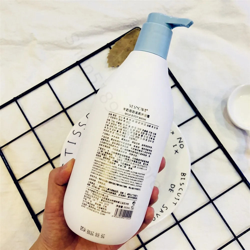 Fruit Fresh Moisturizing Bubble Body Wash 500ml – Peach & Milk Shower Gel for Soft, Bright Skin