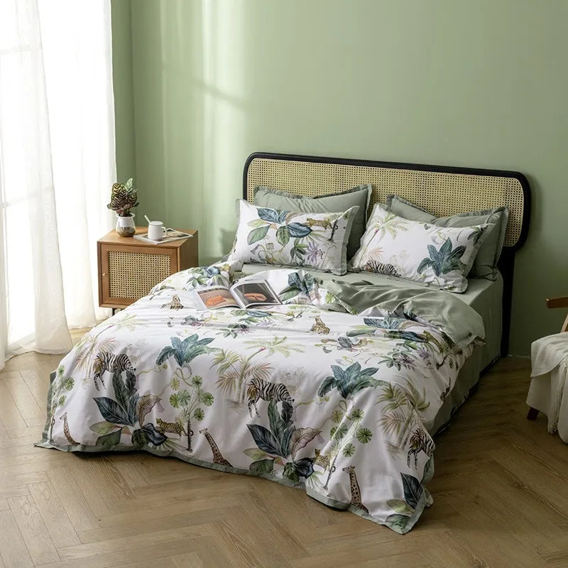 500TC Egyptian Cotton Bedding Set – 4 or 6-Piece Luxury Duvet Cover with Sheet & Pillowcases, 19 Colors