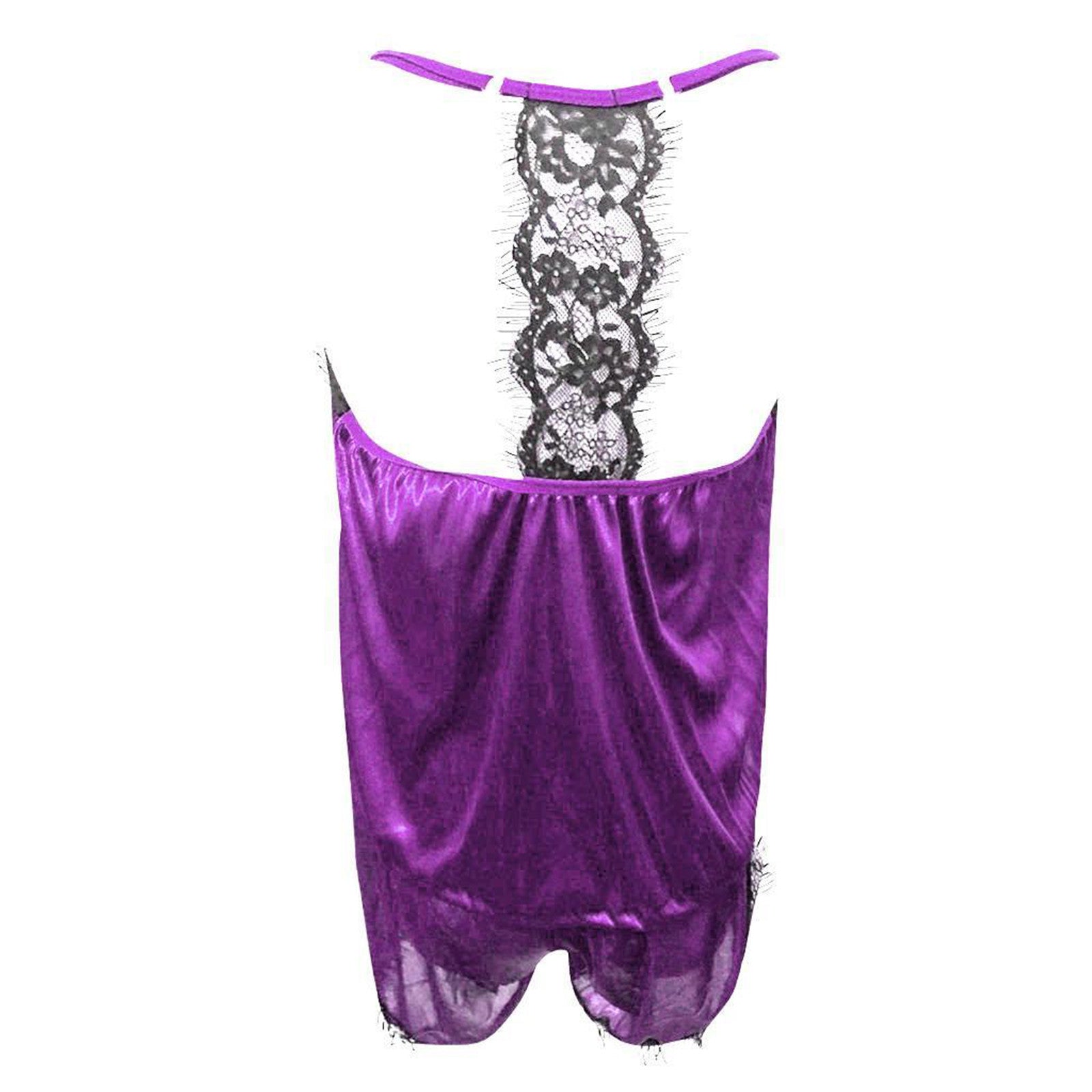 Lace V-Neck Satin Pajama Set — 2-Piece Sexy Sleepwear