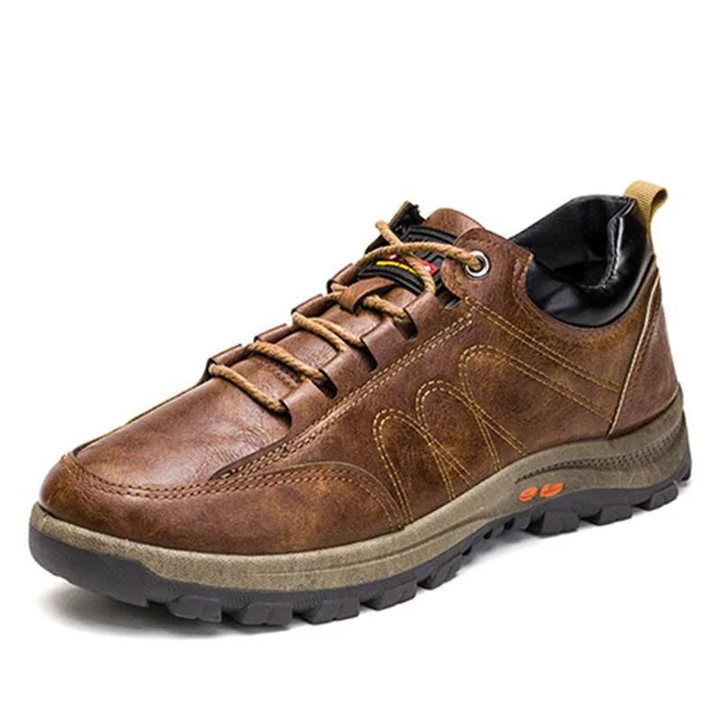 Men's Microfiber Leather Lace-Up Casual Shoes — Lightweight Rubber Sole Everyday Shoes (Sizes 39-44)